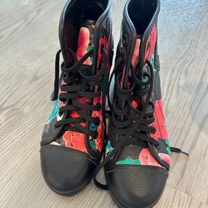 Colorful Floral Women's Combat Boots